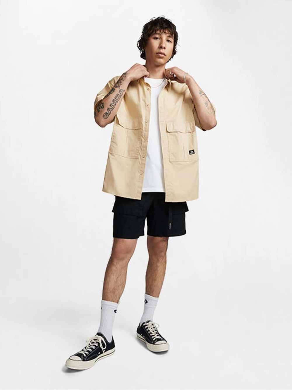 Converse Men's Woven Cargo Shirt